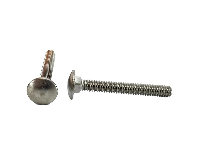 Chenango Supply Stainless 1/4-20 x 2 Carriage Bolt (3/4" to 5" Lengths Available in Listing), 18-8 Stainless Steel,50 Pieces (1/4-20x2) - Image 1